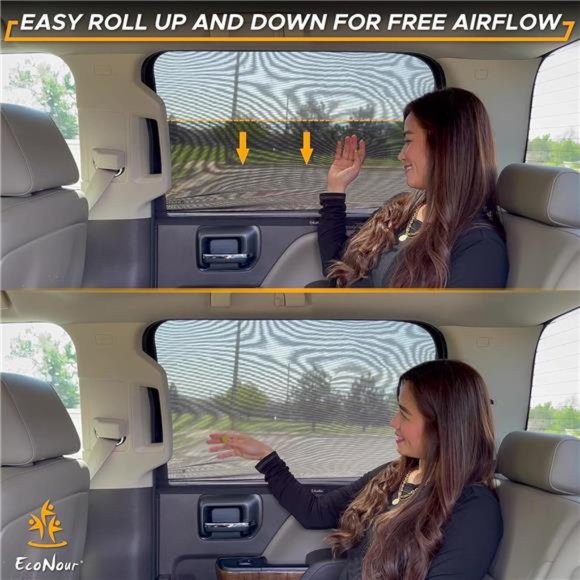 Car Side Window Sun Shade (Pack of 2)|Stretchable & Breathable Car WindowScreens - Picture 3 of 6